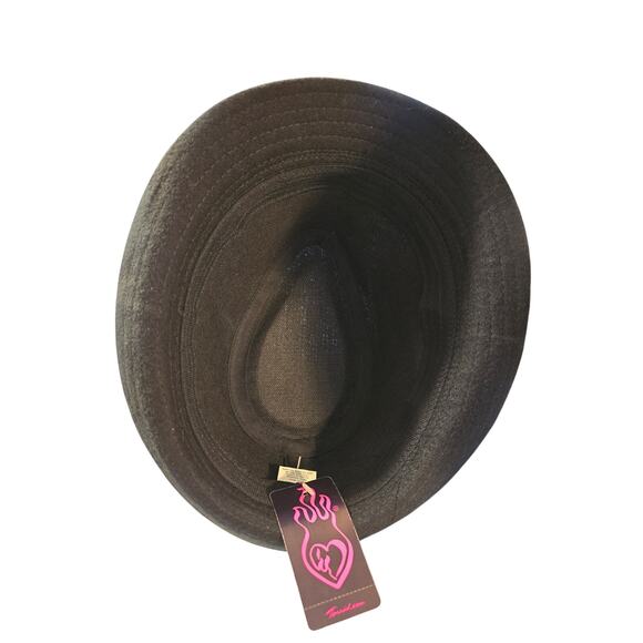 Torrid Ladies Black Fedora with Black Sequined Bow One Size Fits All NWT - Picture 5 of 8